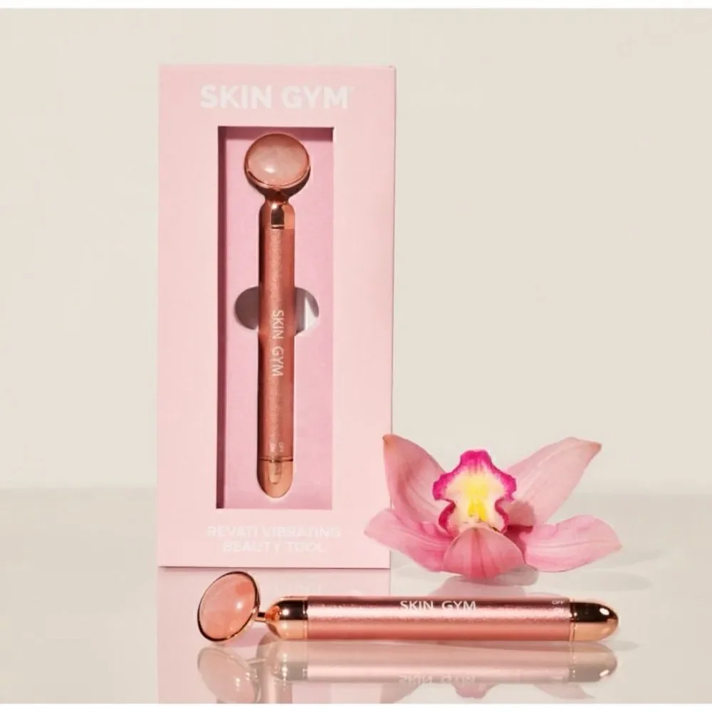 Skin Gym Rose Quartz Revati Vibrating Beauty Tool / New In Box